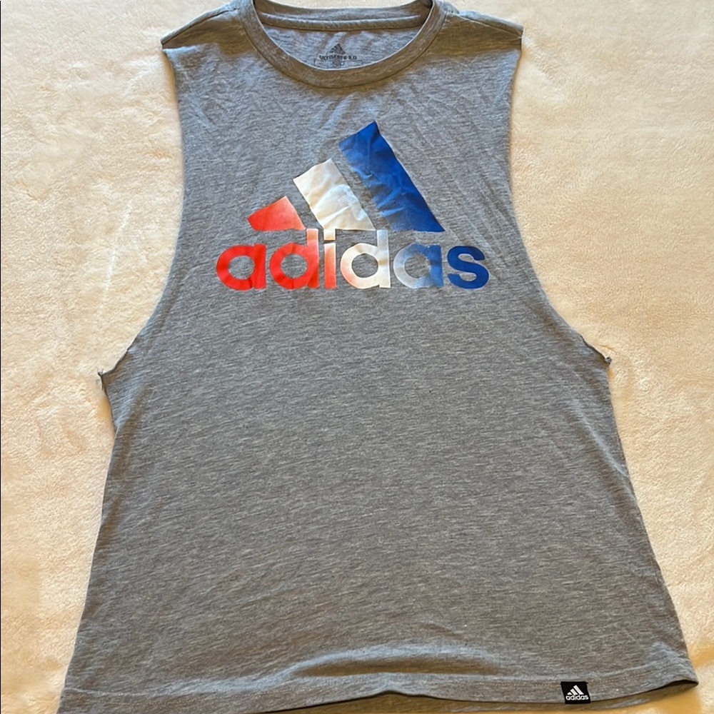 Adidas Tri-Color Logo Gray Tank